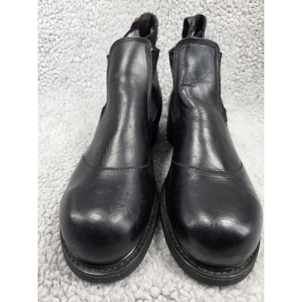 1982 COVE Shoe Co Black Leather Safety Toe BILTRITE Sole Chelsea Boot Men's 7 EE